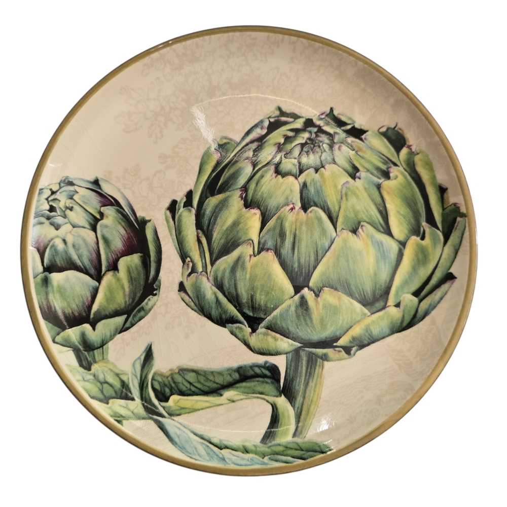 Williams Sonoma Artichoke Salad Plate Portugal Tuscan Botanical Decor - Picture 2 of 5